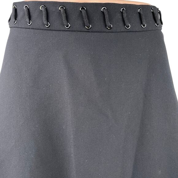 Sandro Paris Women's Black Knee Length Mini Zipper A-Line Career Skirt Size 1 - Picture 4 of 6